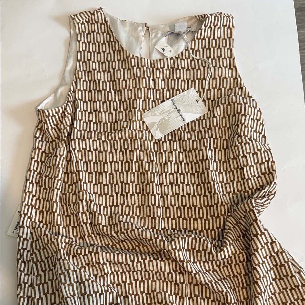 Tommy Bahama Brown and Cream Patterned Dress - Picture 2 of 3